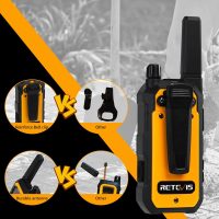 Retevis RB48 Waterproof Walkie Talkies with Earpiece, 2 Meters Fallproof, VOX, 2000 mAh, Dual PTT, Vibration Call, Portable FRS Two-Way Radios Long Range, for Jobsite(4 Pack) - Image 4