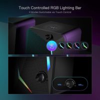 Redragon GS510 RGB Desktop Speakers, 2.0 Channel PC Computer Speaker with 4 Colorful LED Backlight Modes, Enhanced Bass and Easy-Access Volume Control, USB Powered w/ 3.5mm Cable - Image 6