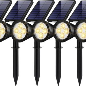 InnoGear Solar Lights Outdoor Waterproof Solar Garden Light for Outside Yard Landscape Lighting Pathway Spot Lights Spotlight Wall Light Auto On/Off, Pack of 6 (Warm White)