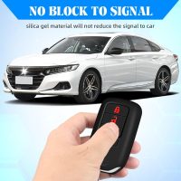 QBUC 2Pcs for Honda Key Fob Cover, fits for Honda HR-V Pilot Odyssey LX EX 2014 2015 2016 2017 2018 2019 2020 2021 2022 Key Protector Silicone Rubber Accessories 4 Buttons (Black+Black red) - Image 4