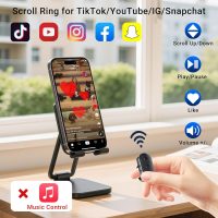 Scrolling Ring Remote for TikTok YouTube IG Shorts Video Landscape Portrait, Fingertip Wireless Scroller Page Turner Clicker for Kindle APP Compatible with iPhone iPad Android Phone Tablet - Image 3