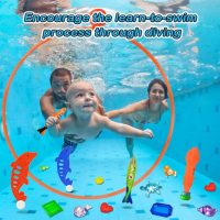 Jasonwell Pool Toys Diving Rings - 28PCS Swim Thru Rings Pool Game Diving Toys with Dive Ring Underwater Treasures Torpedo Bandits Fish Toy Fun Water Swimming Toy for Boys Girls Kids Teens Adults - Image 4