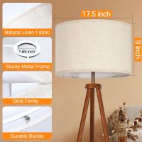 OUTON Beige Large Drum Lamp Shades for Floor Lamps, 17.5" Top x 17.5" Bottom x 9" High, Easy to Assemble, Replacement Linen Lampshades for Table Lamps & Bedside Lamps (1.65" Spider) - Image 3