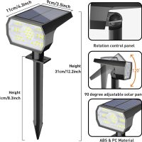 NYMPHY Solar Lights Outdoor Waterproof IP68, 56 LED 3 Lighting Modes Solar Powered Garden Yard Spot Solar Lights for Outside Landscape- 4 Pack (Cool White) - Image 5