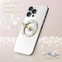 Magnetic Phone Ring Holder for MagSafe, Magnetic Phone Grip for iPhone, Compatible with iPhone MagSafe Wireless Charging. (Glitter Gold) - Image 2