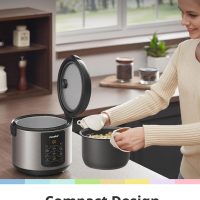 COMFEE' Compact Rice Cooker, 6-in-1 Stainless Steel Multi Cooker, Slow Cooker, Steamer, Saute, and Warmer, 2 QT, 8 Cups Cooked(4 Cups Uncooked), Brown Rice, Quinoa and Oatmeal, 6 One-Touch Programs - Image 5