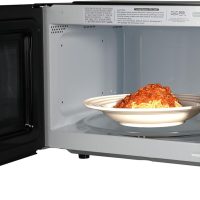Emerson MW9005SS Compact Countertop Microwave Oven with Button Control, LED Display, 900W 5 Power Levels, 6 Auto Menus, Glass Turntable and Child Safe Lock, 0.9 Cu. Ft, Stainless Steel - Image 4