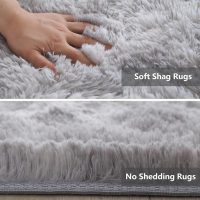 Shag Area Rugs for Bedroom Living Room,4X6 Ultra Soft Fluffy Area Rugs for Dorm, Indoor Carpet Nursery Rugs for Kids Room Home Decor,Tie-Dye Grey - Image 4