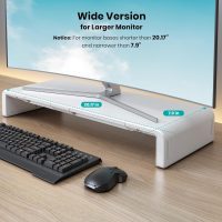 Monitor Stand Riser, Klearlook Foldable, Height Adjustable Computer Stand, Desk Shelf Riser with Storage Drawer &Tablet Phone Stand for Desktop, Laptop (White) - Image 2