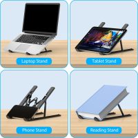 Adjustable Laptop Stand, Portable Laptop Riser for Desk, ABS+Silicone Foldable Ventilated Cooling Notebook Holder Stand for 10-15.6” Laptops,Tablets - Image 6