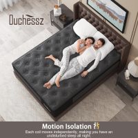 Queen Mattress, 14 Inch Hybrid Mattresses Black with Gel Memory Foam and Individually Pocket Innerspring Euro Top Medium Firm for Motion Isolation, Edge Support, 100 Night Trial - Image 5