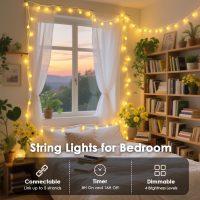 43FT 100LED Connectable Globe String Lights | 8 Modes Fairy Lights Plug in with Remote | Warm White Mini Globe Light for Indoor Outdoor Bedroom Wedding Party Garden Christmas Tree Decor - Image 8