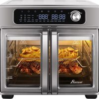 Romswi 26QT French Door Air Fryer Toaster Oven Combo, 24 Cooking Functions and Digital Controls, Fits 12" Pizza, 6 Slices of Toast, Rotisserie 6lb Chicken, 6 Accessories Included - Image 9