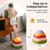 Tiny Land Stepping Stones for Kids, 5pcs Non-Slip Toddler Stepping Stones, Sensory Stepping Stones for Promoting Toddler's Balance & Coordination Skills, Stepping Stones for Toddlers 3-5 - Image 6