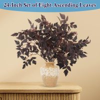 Fall Decor Artificial Cimicifuga 4 Bundles 24 Inches Tall, Deep Purple Faux Flowers with Bendable Stems for Thanksgiving Halloween Centerpieces, Wedding Home Farmhouse Decor (Dark Purple) - Image 5