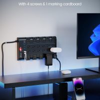 Power Strip, SUPERDANNY Surge Protector with 22 AC Outlets and 6 USB Charging Ports, 1875W/15A, 2100 Joules, 6.5Ft Flat Plug Heavy Duty Extension Cord for Home, Office, Dorm, Gaming Room, Black - Image 6