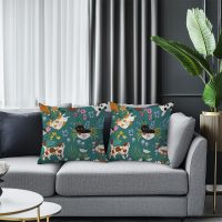 Cat Decor for Cat Lovers Pillow Covers Garden Cats Throw Pillow Covers 18x18 Nursery Living Room Home Room Decor for Car Couch Bed-3 - Image 4
