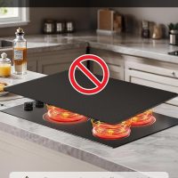 Silicone Stove Top Cover for Electric Stove, Glass Stove Top Protector, Stovetop Cover Mat for Cooktop, Flat Range Cover, Oven Top Protector, Coffee Bar Mat, 28 x 20 in, Black - Image 8