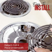 Heavy-Duty Aluminum Electric Stove Burner Covers (50 Pack) - Disposable Round Foil Liners (6 & 8 Inch), Non-Stick Drip Pan Protectors, Stove Top Covers, Great Kitchen Accessory for Easy Cleanup - Image 3