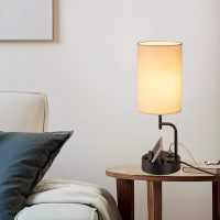 Dreamholder Table Lamp with 3 USB Charging Ports, Modern Desk Lamp with AC Outlet and Phone Stands, Perfect Bedside Lamp for Bedroom, Living Room, Office (Pack of 2), Cream - Image 7