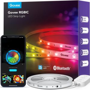 Govee RGBIC LED Strip Lights, 32.8ft Smart LED Lights for Bedroom, Bluetooth LED Lights APP Control, DIY Multiple Colors on One Line, Color Changing LED Strip Lighting Music Sync, Home Decor