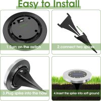 INCX Solar Lights for Outside,12 Pack Solar Lights Outdoor Waterproof, Solar Garden Lights Landscape Lighting for Patio Pathway Lawn Yard Deck Driveway Walkway, Cold White - Image 5