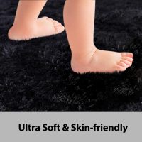 Black Rugs for Living Room Fluffy 4x6 ft Bedroom Rug Non-Slip Area Rugs Shag Carpet for Nursery Kids PlayRoom Dorm Office Indoor Modern Plush Carpets Boys - Image 6
