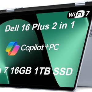 Dell 16 Plus (Next Gen Inspiron 16 Plus) 2-in-1 AI Laptop (16" FHD+ Touchscreen, Intel Core Ultra 7 256V (> i7-1355U), 16GB DDR5, 1TB SSD) Copilot+ PC, 21-Hr Battery, Wi-Fi 7, Fingerprint, Win 11 Pro