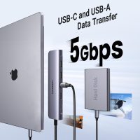 UGREEN Revodok 1071 USB C Hub for Laptop 7 in 1 Dock 4K HDMI, 100W PD Charging, USB-C & 2 USB-A 5Gbps Data Ports, SD/TF Card Reader for MacBook Pro/Air, iPad Pro, XPS, Thinkpad - Image 5