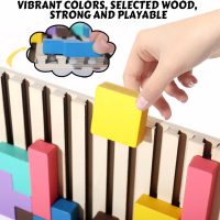 Wooden Colored 3D Russian Block Puzzle Jigsaw Puzzle Toy Montessori Educational Gift for Boys and Girls Board Game Educational Toys for Toddlers Brain Teasers for Toddlers 3-6 Years - Image 3