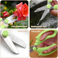 Garden Scissors Pruning Shears Garden Tools for Flowers, Branches and Leaves Gardening Hand Tools Thickened Stainless Steel Floral Shears - Image 6