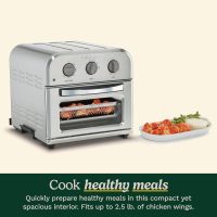 Cuisinart Compact Air Fryer Toaster Oven, Stainless Steel Fryer with 6-in-1 Functions, Adjustable Temperature, Includes Oven Rack, Baking Pan and Air Fry Basket, TOA-26 - Image 4