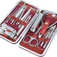Nail Clippers, Stainless Steel Anti-Splash Nail Clippers, Nail Clippers with Flat Mouth Household File, for Manicure, Pedicure, Women and Men (19 Piece Set Red) - Image 4