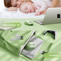 EWEADN Q5 Wireless Mouse, Bluetooth & 2.4G Quiet Computer Mouses with 1600 DPI, Battery Level Display, Ergonomic Office Mouse,6 Button Portable Cute Cordless Mice for Laptop/PC/Mac- Green - Image 7