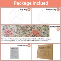 Lamp Shades Set of 2, Drum Lamp Shade for Table & Floor Lamps, 13" Top x 13" Bottom x 10" High Replacement Patterned Decorative Floral Lampshade Cover, Easy Assembly Required (Classic) - Image 6