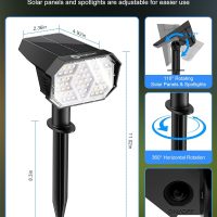Brightown 4Pack Solar Spot Lights Outdoor with 58 LED & 1800mAh, IP67 Solar Lights Outdoor Waterproof with 3 Light Modes, 2-in-1 Dual Use Outdoor Solar Lights for Yard, Garden and Pathway (Cool White) - Image 7
