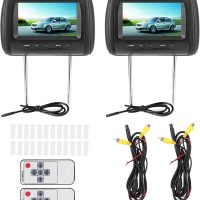 car tv for Back seat, 2pcs 7 in Control Headrest LCD Video Monitor MP5 Display Black DVD Player for Car,Car Tvs for Back for Seat 2 Set,Car Tv Headrest Monitor,Tv - Image 5