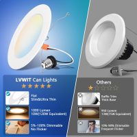 LVWIT Recessed Lighting 6 Inch, Recessed Lights Color Selectable 2700/3000/4000/5000/6000K 5CCT, 10W(120W Equivalent) Dimmable LED Can Lights with E26,LED Retrofit Recessed Light 6 Inch, 6 Pack - Image 8