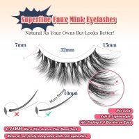 Lashes Natural Cat Eye Lashes Wispy Eyelashes 15mm False Eyelashes Wispy Lashes 3D Volume Strip Eyelashes Thin Cotton Band Soft Fake Eyelashes False Lashes Pack 7 Pairs Siligli - Image 2