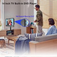 Feihe 14 Inch TV with DVD Player Built-in, HD Flat Screen Small TV DVD Player Combo with ATSC Tuner/HDMI/USB/AV/VGA Input, Suitable for Kitchen Bedroom RV Camper - Image 2