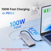 USB C Hub Multiport Adapter for MacBook Pro/Air, 10 in 1 USB C Dongle Mac HDMI Adapter, USBC Dock Compatible for iPad Pro, iMac, Dell, HP, Lenovo (4K@60Hz HDMI,SD/TF Card Reader,100W PD, 6 USB Ports) - Image 5