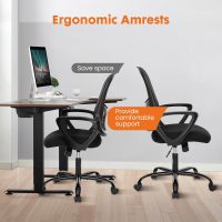 Sweetcrispy Ergonomic Mid-Back Mesh Home Office Desk Chair with Wheels, Lumbar Support, and Comfortable Armrests for Home, Bedroom, Study, Office - Image 6