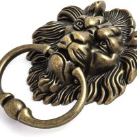 QWORK Antique Lion Head Bronze Door Knocker - Classic Vintage Design - Image 2