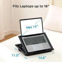 Adjustable Laptop Stand with 8 Angles - Dual Cushion Desk for Sofa, Bed, Car or Work Table by HUANUO - Image 4