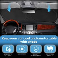 Custom Fit HR-V Windshield Sunshade for 2021 2022 2023 2024 2025 2026 HR-V (LX Sport EX EX-L) Accessories Front Window Cover for Windshield Sun Visor Protector 210T Reflective Blocks UV Keep Cool - Image 3