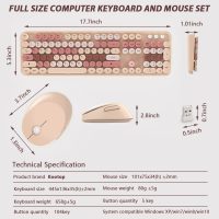 Wireless Keyboard and Mouse, KOOTOP Cute Keyboard and Mouse, 2.4G Wireless Keyboard with Retro Round Keycap for PC, Mac, Laptop,Computer Windows (Milk Tea) - Image 6