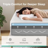 Novilla Queen Size Mattress, 12 Inch Gel Memory Foam Mattress for Cool Night & Pressure Relief, Medium Plush Feel with Motion Isolating, Bliss - Image 4