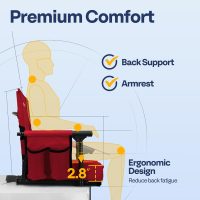 VIVOHOME Stadium Seats with Back Support and Cushion, 2 Pack Portable Bleacher Chairs with Cup Holder and Shoulder Strap - Image 6