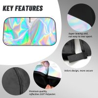 D-Lumina Windshield Sun Shade for Honda HR-V 2016 2017 2018 2019 2020 2021 2022 HRV Accessories, Iridescent Reflective Front Window Sunshade Sun Visor Block UV Rays, Foldable 2 Layers 300D Material - Image 5