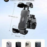 Bike Phone Holder, Universal Motorcycle Phone Holder with 360 Rotate for 4.7-6.8 Inch Smartphones, Compatible with Road Bike MTB Scooter - Image 4